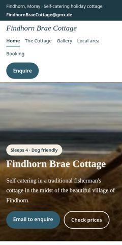 Findhorn Brae Cottage redesign concept, mobile view